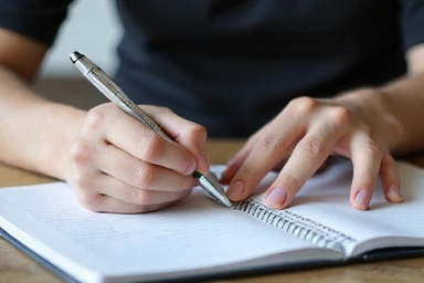 Osoba pisząca notatki