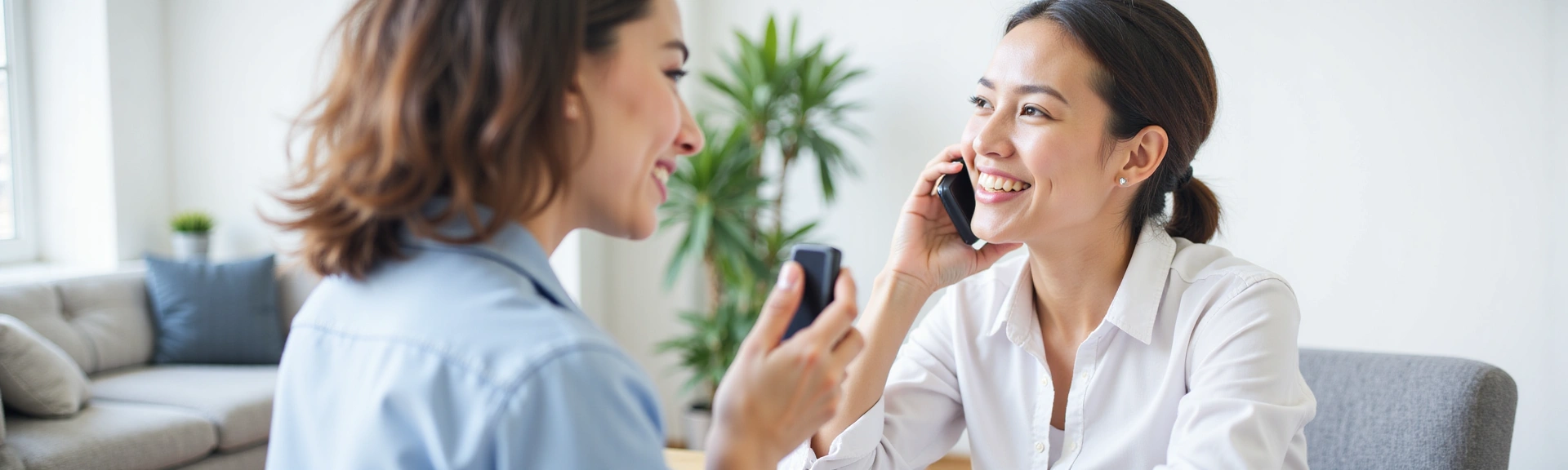 Osoba rozmawiająca przez telefon lub pisząca e-mail, symbolizująca komunikację.