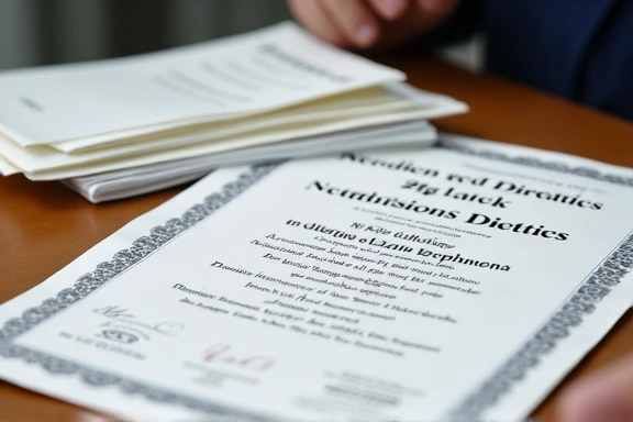 Dyplomy i certyfikaty dietetyka