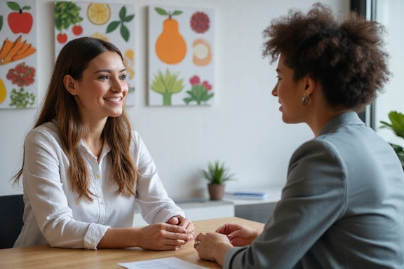 Nutrycjonista prowadzący konsultacje z klientem
