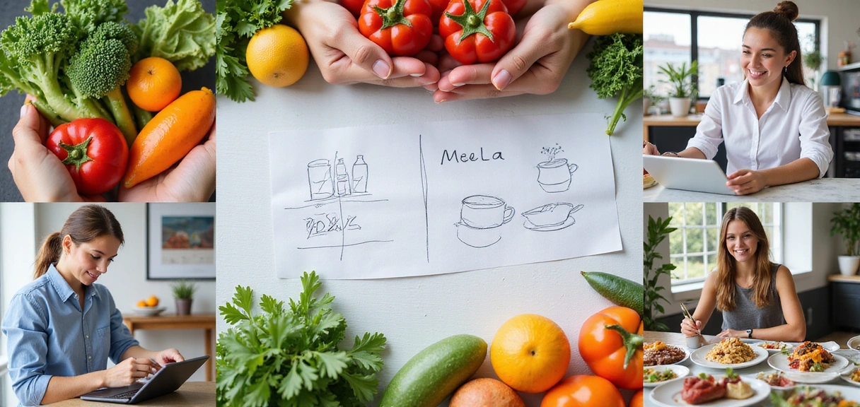 Zdjęcie przedstawiające planowanie posiłków, konsultacje i zdrową żywność